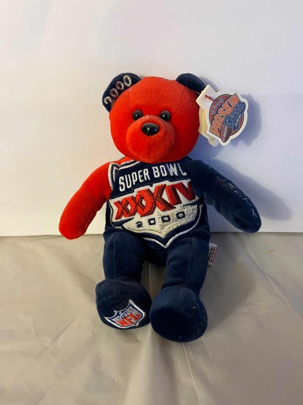 Superbowl Plush Bear XXXIV Atlanta 2000 Team Beans Pigskin Authentic Vintage